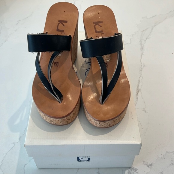 K Jacques St Tropez Saturnin Cork Wedge Platform SIZE 37 - Picture 2 of 5